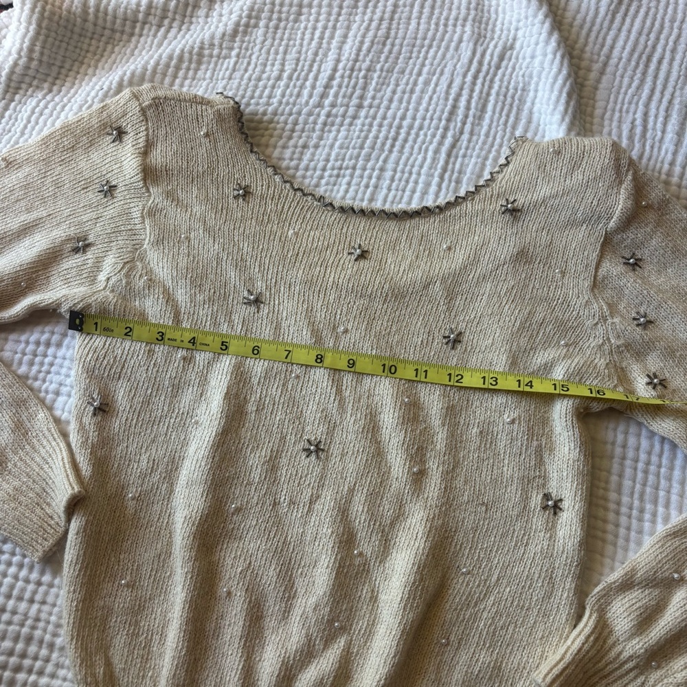 Vintage Chloe Style Silk/Angora/wool embellished sweater - Picture 3 of 5